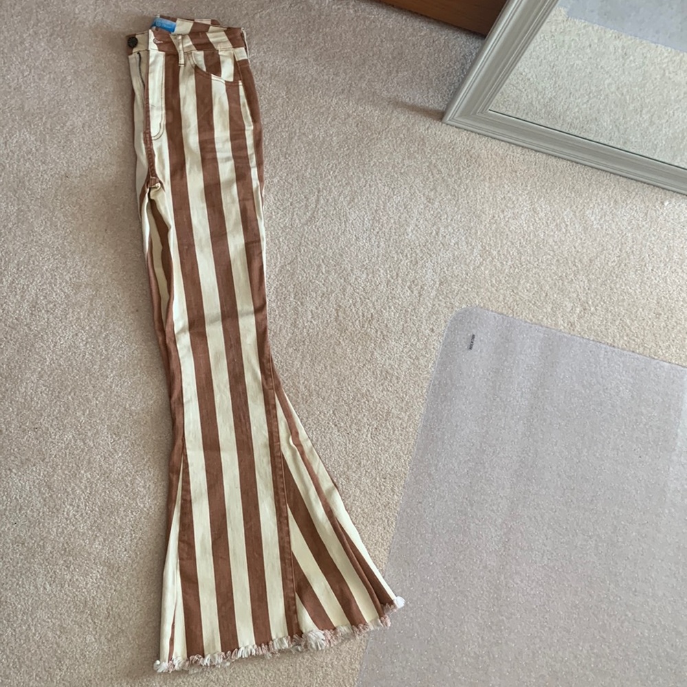 SHOW ME YOUR MUMU striped bell bottoms